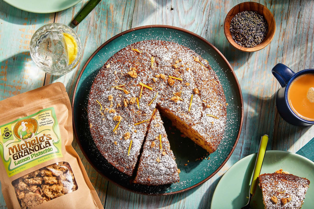 Lavender Lemon Pistachio Olive Oil Cake