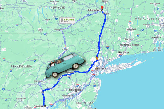 Michele driving 350+ miles from Timonium, MD to Schenectady, NY