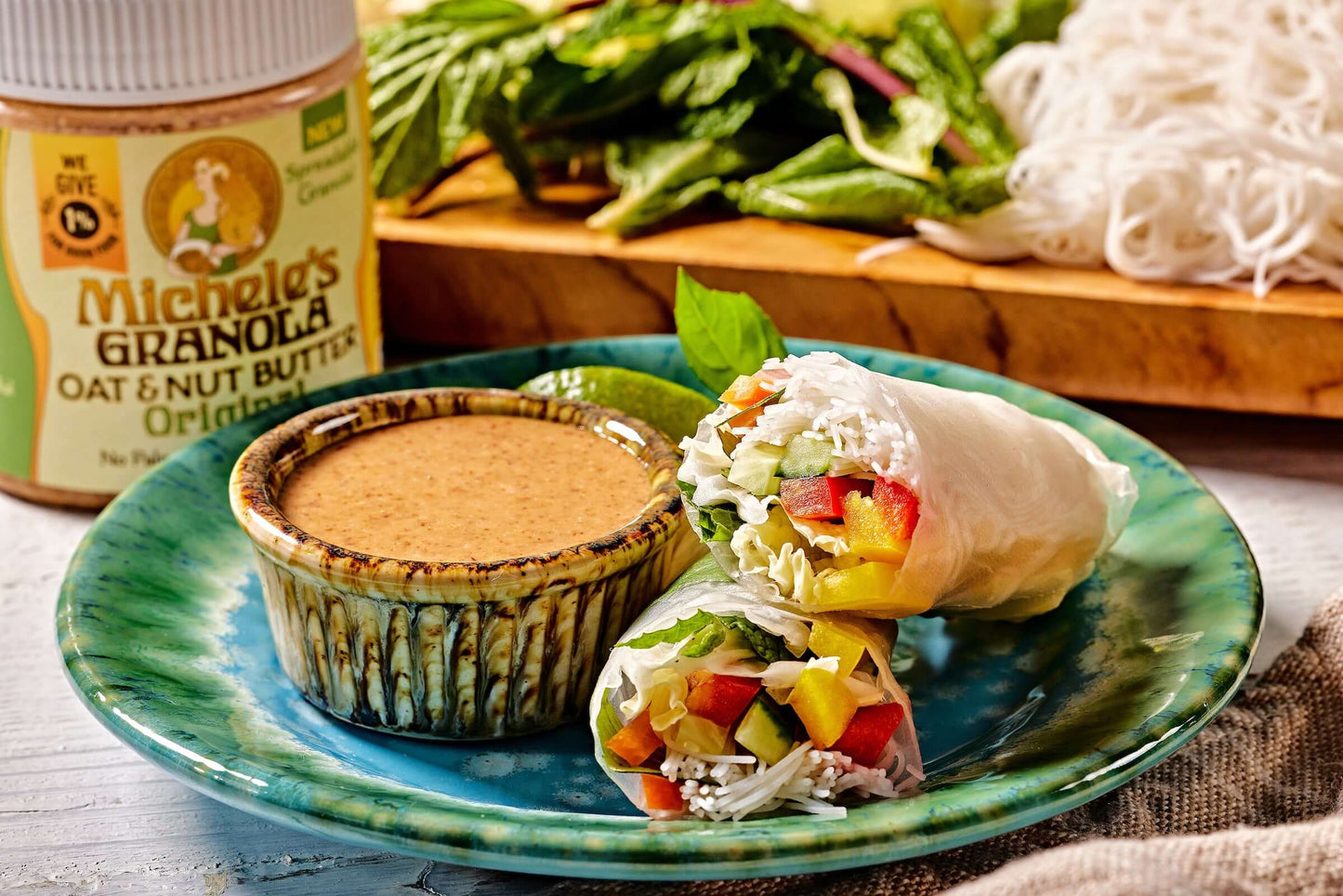 Recipe - Thai Summer Rolls with Oat & Nut Butter Dipping Sauce