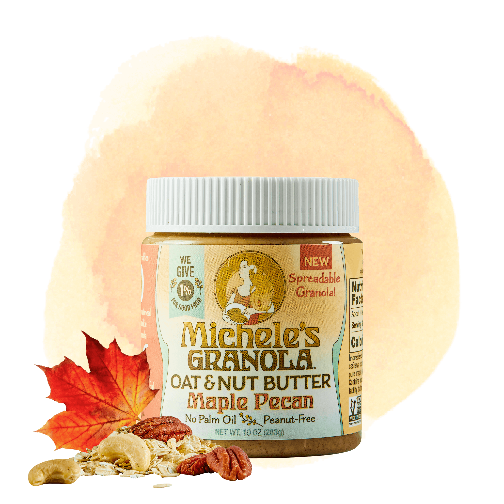 Michele's Granola Maple Pecan Oat & Nut Butter 10 ounce jar - granola butter with cashews, pecans and organic oats