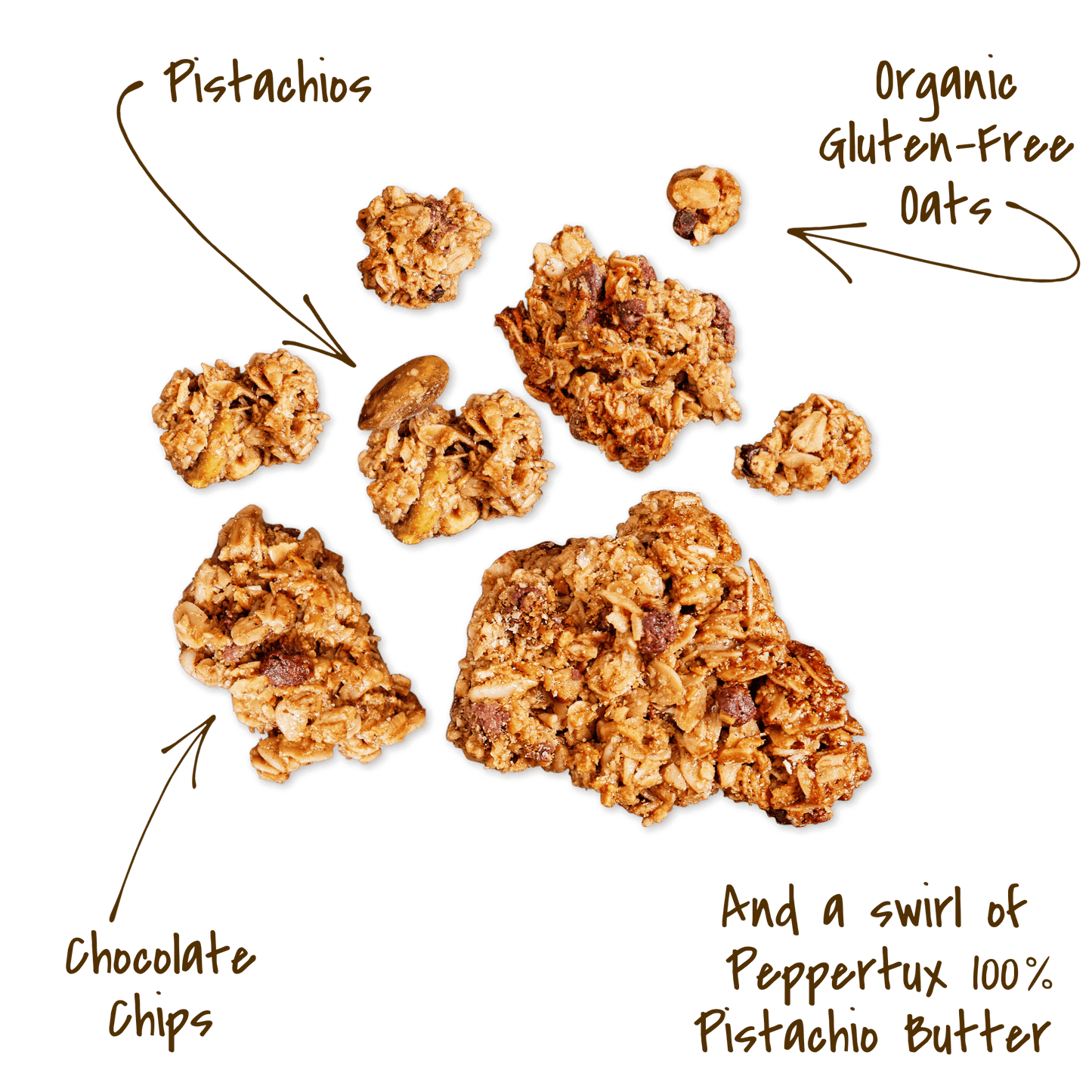 Michele's Pistachio Chocolate Royale Granola cluster