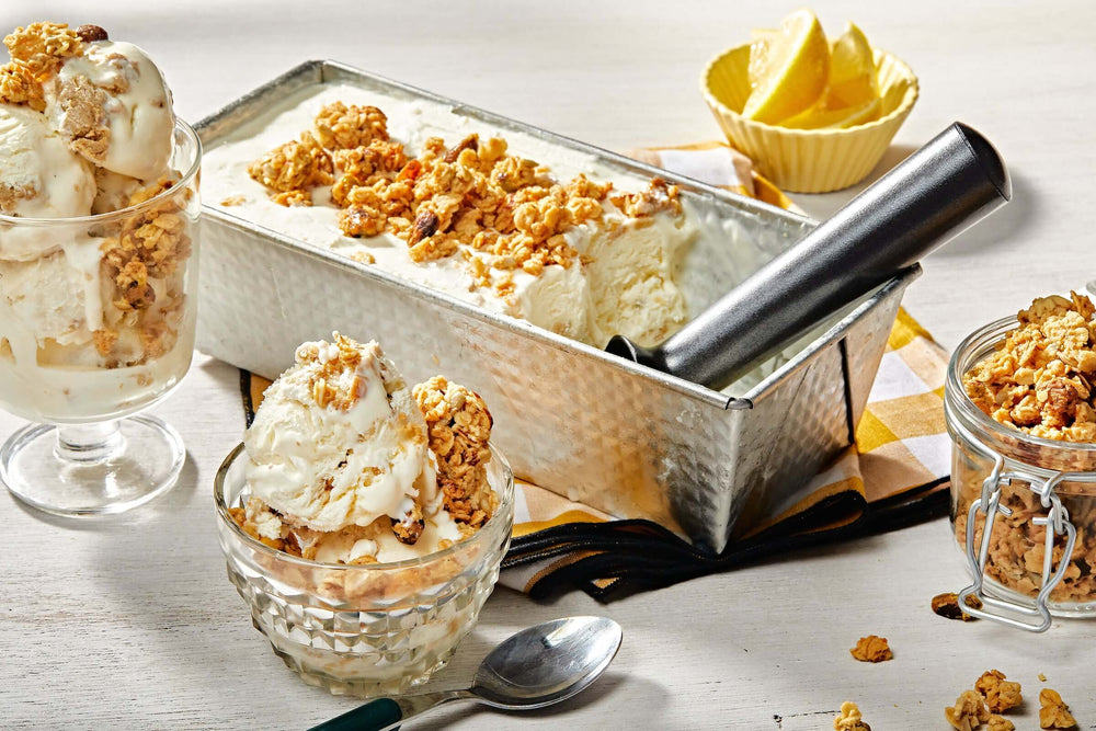 Lemon Pistachio Swirl Ice Cream Recipe and other summer ideas from Michele's Granola
