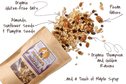 Organic and natural ingredients in Michele's Toasted Muesli