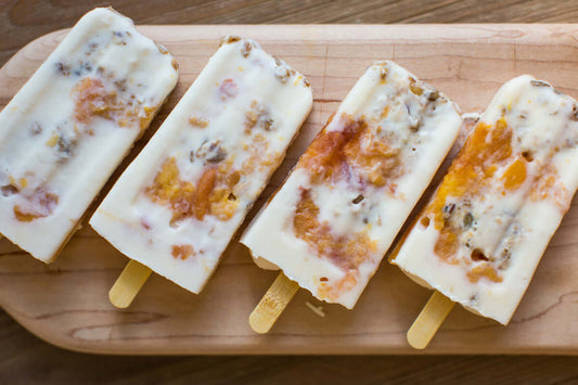 Ginger Peach Parfait Pops