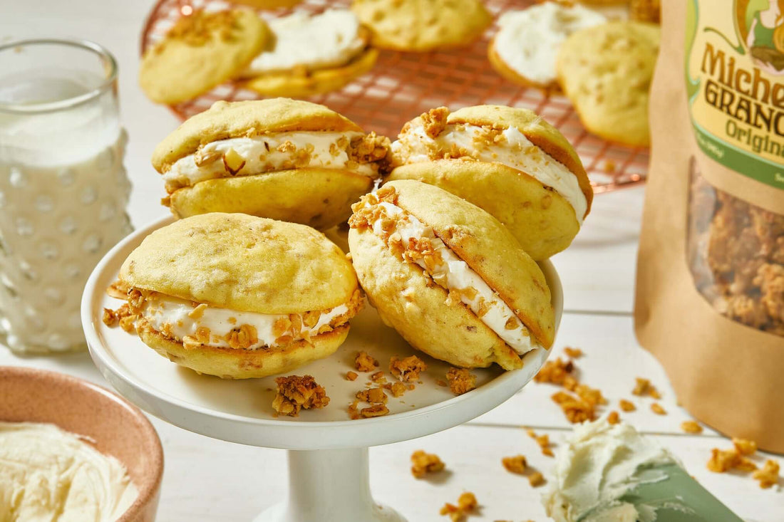Recipe for Granola Marshmallow Whoopie Pies and other holiday baking favorites from Michele's Granola