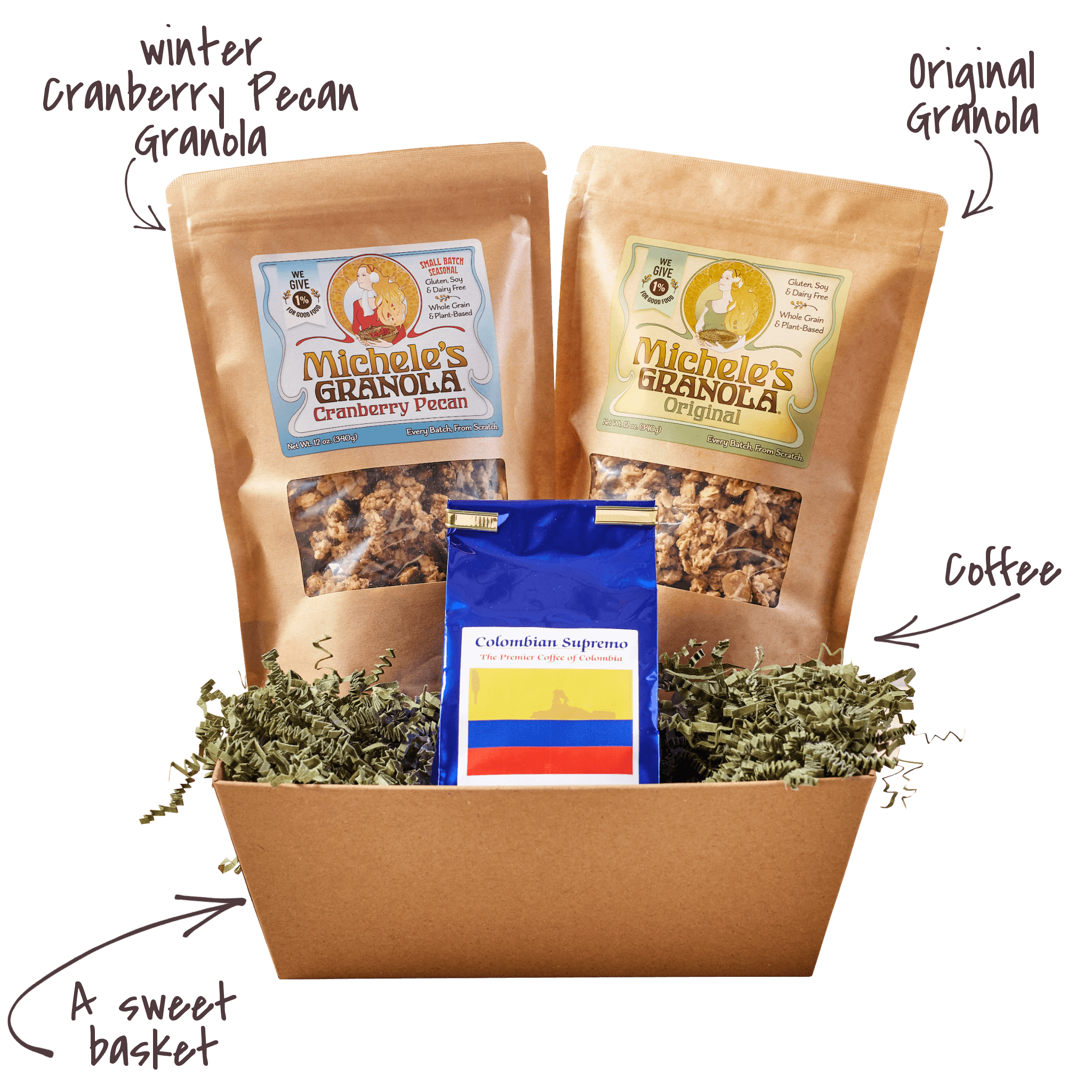 Michele's Cranberry Pecan Granola, Original Granola and Coffee