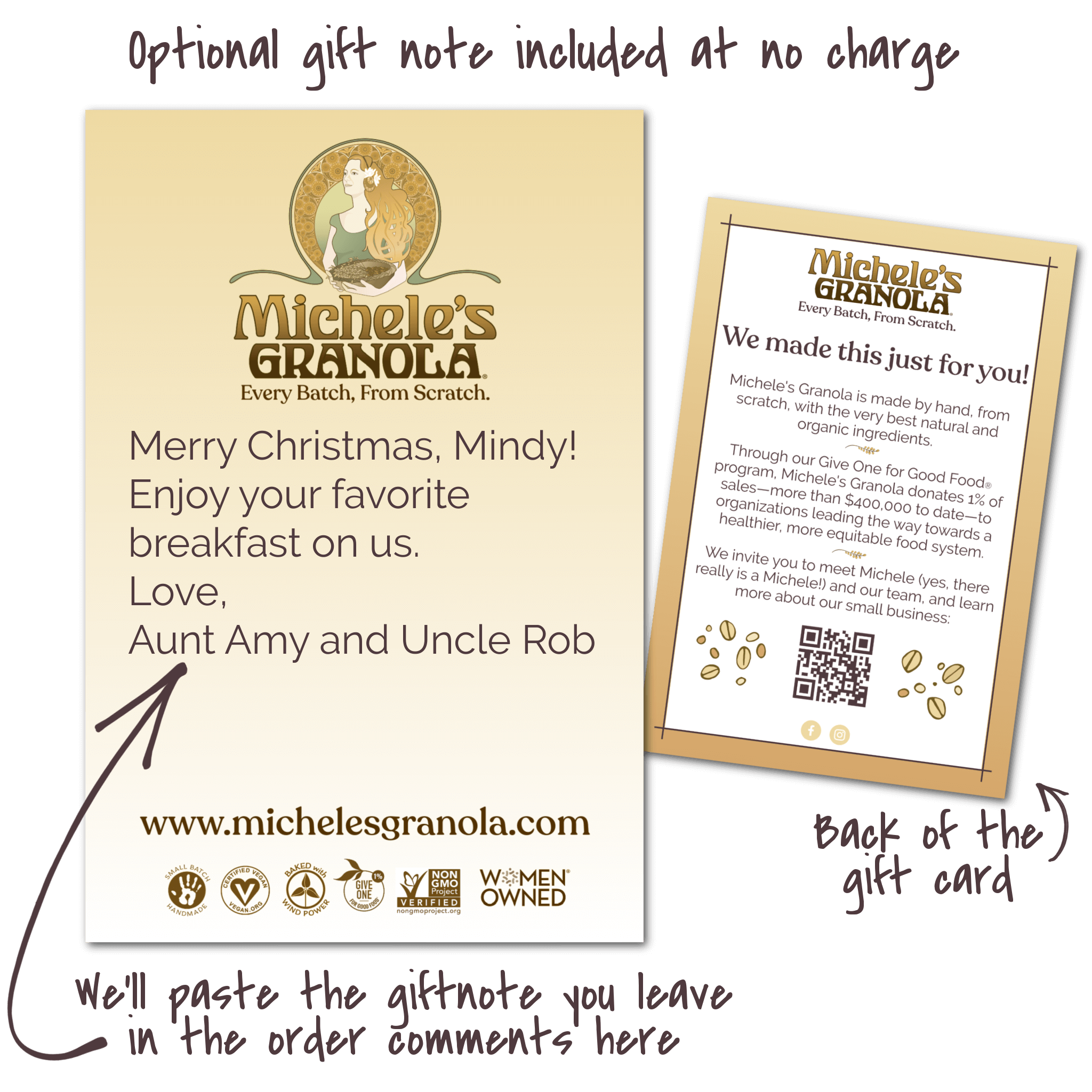 Optional holiday gift card
