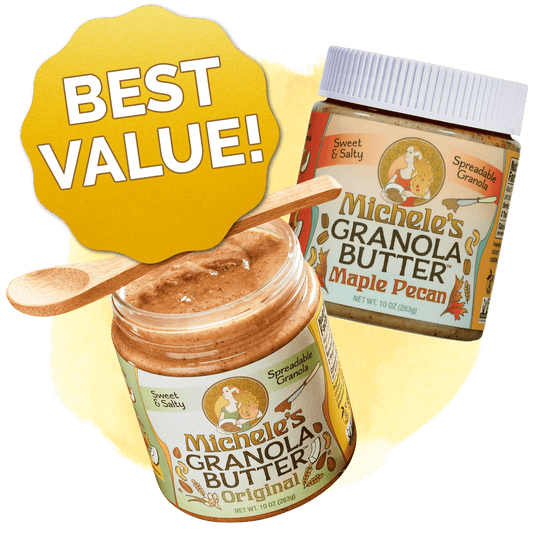 Michele's Granola Butter - Original and Maple Pecan - vegan, gluten-free spread variety pack of two - best value