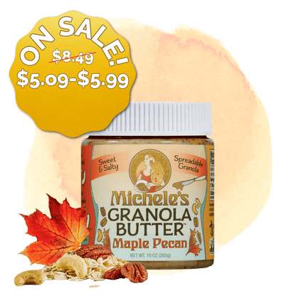 Michele's Maple Pecan Granola Butter 10 ounce jar - granola butter with cashews, pecans and organic oats - vegan, gluten-free