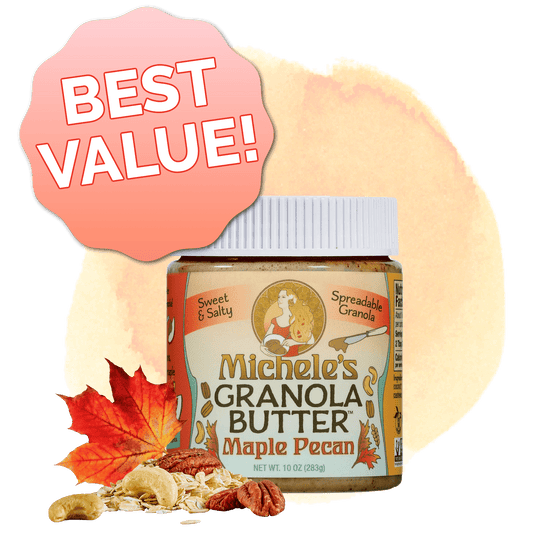 Michele's Maple Pecan Granola Butter 10 ounce jar - granola butter with cashews, pecans and organic oats - vegan, gluten-free - best value