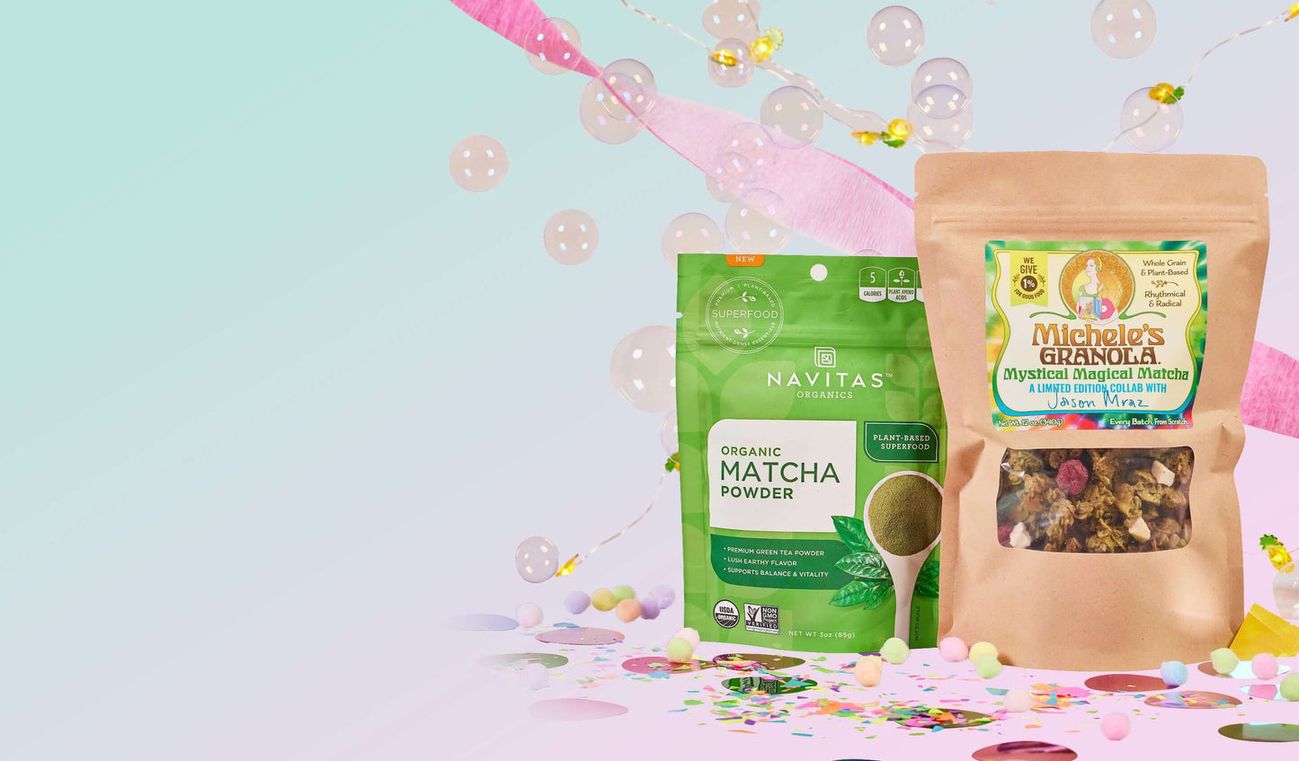 Michele's Limited Edition Mystical Magical Matcha Granola - collaboration with Jason Mraz and Navitas Organics - vegan, gluten-free, women-owned
