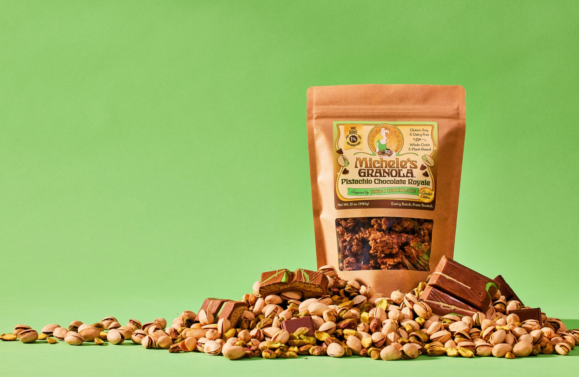Michele's Granola Limited Edition Pistachio Chocolate Royale - vegan, gluten-free, whole grain