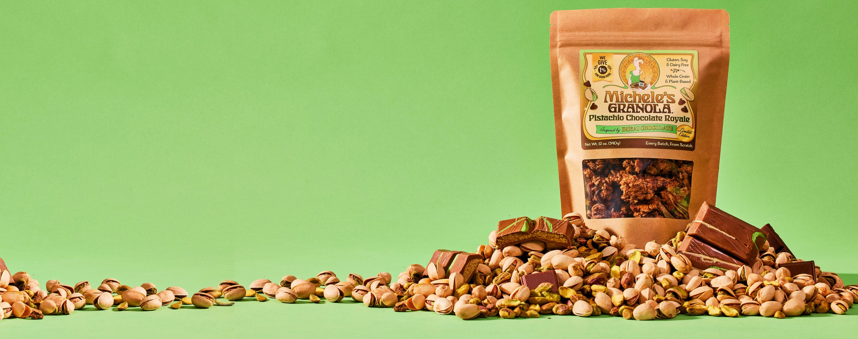 Michele's Granola Limited Edition Pistachio Chocolate Royale - vegan, gluten-free, whole grain