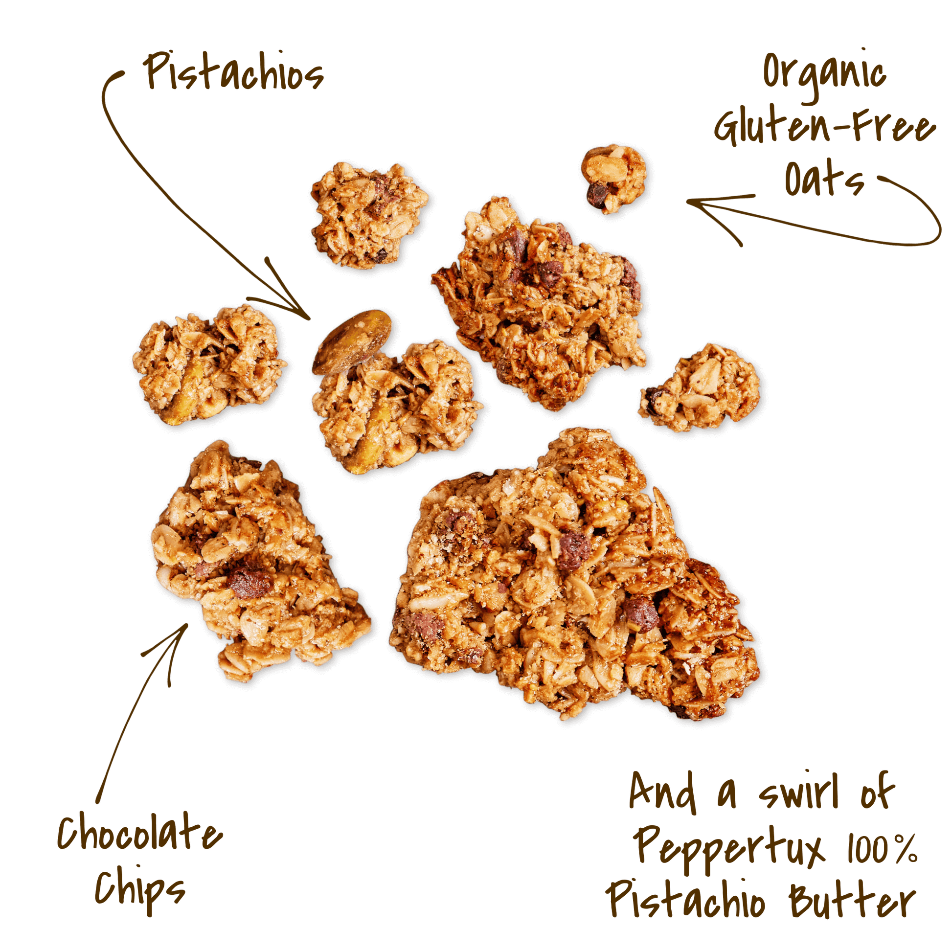 Michele's Pistachio Chocolate Royale Granola cluster