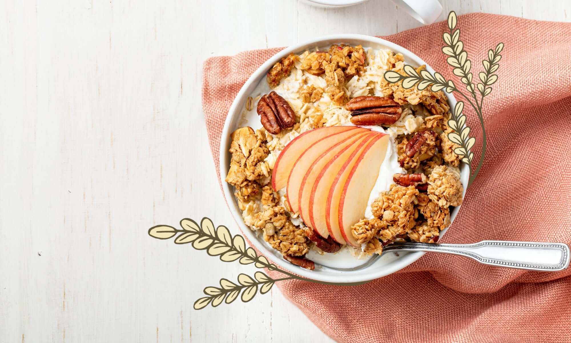 Michele's fall seasonal Pumpkin Spice Granola, baked with whole grain organic oats, pecans and pumpkin spice! Vegan, gluten-free breakfast