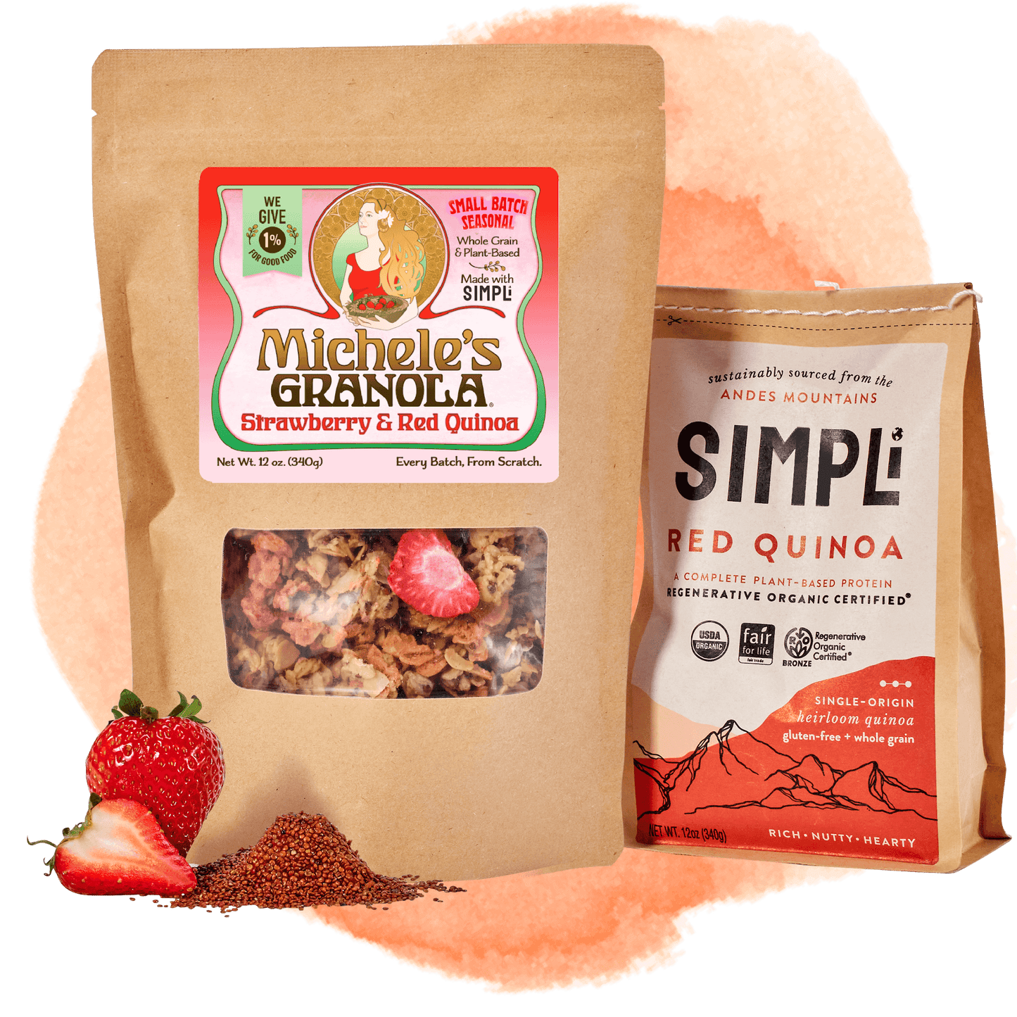 Michele's Strawberry & Red Quinoa Granola - spring seasonal, vegan, gluten-free