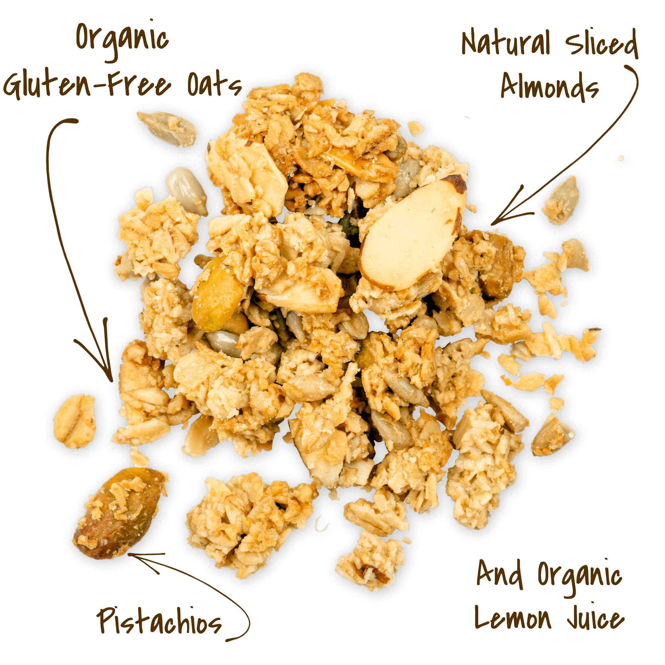 Michele's Lemon Pistachio Granola cluster