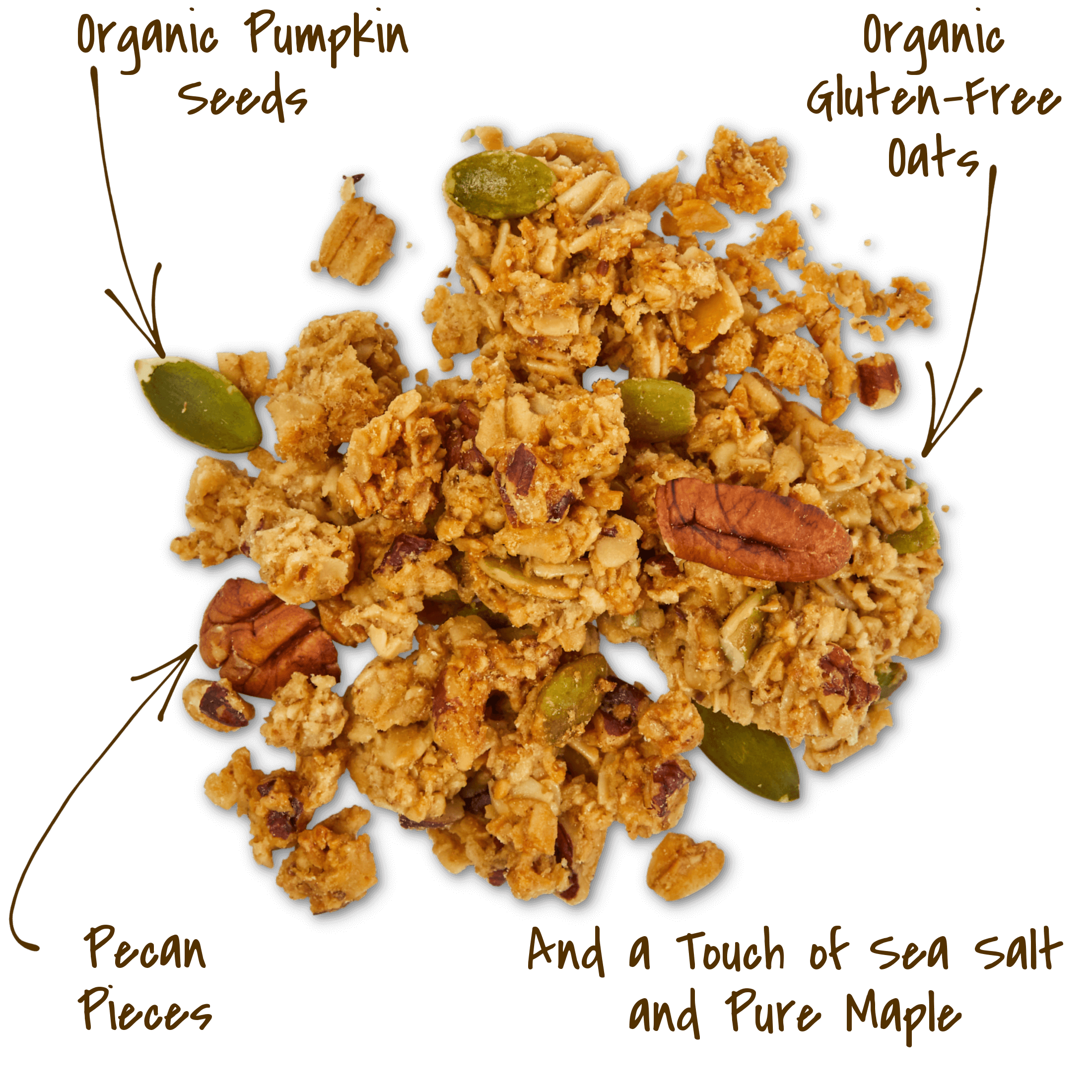 Salted Maple Pecan Granola cluster